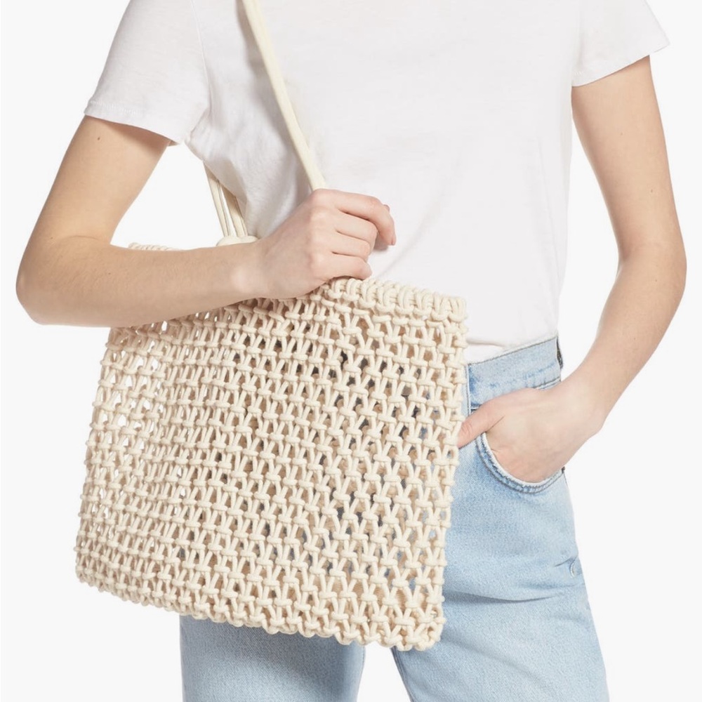 Clare V Cream Shoulder Bag Sandy Tote